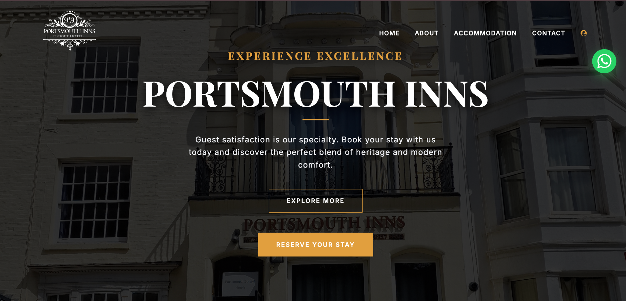 Portsmouth Inns website screenshot