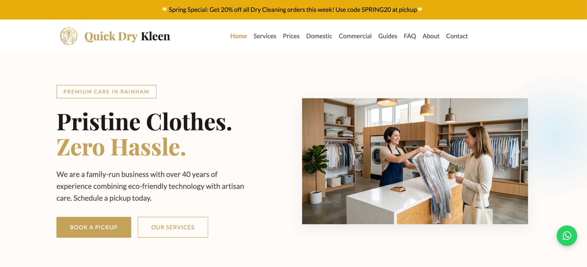 Quick Dry Kleen website screenshot